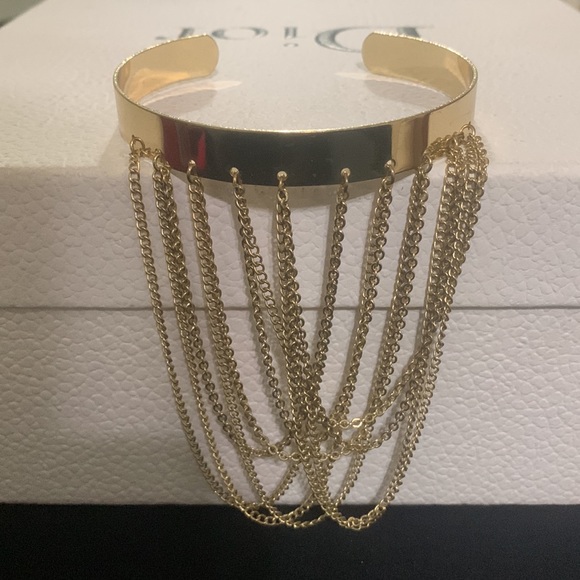 Gold adjustable armband with gold chains - Picture 2 of 6